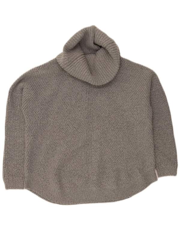ВИНТАЖНЫЙ женский свободный джемпер с высоким воротником, Великобритания, 16, большой серый цвет