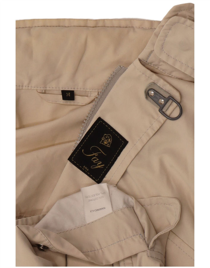 Женская куртка свободного кроя Fay Ema с капюшоном, Великобритания 14, средний бежевый хлопок