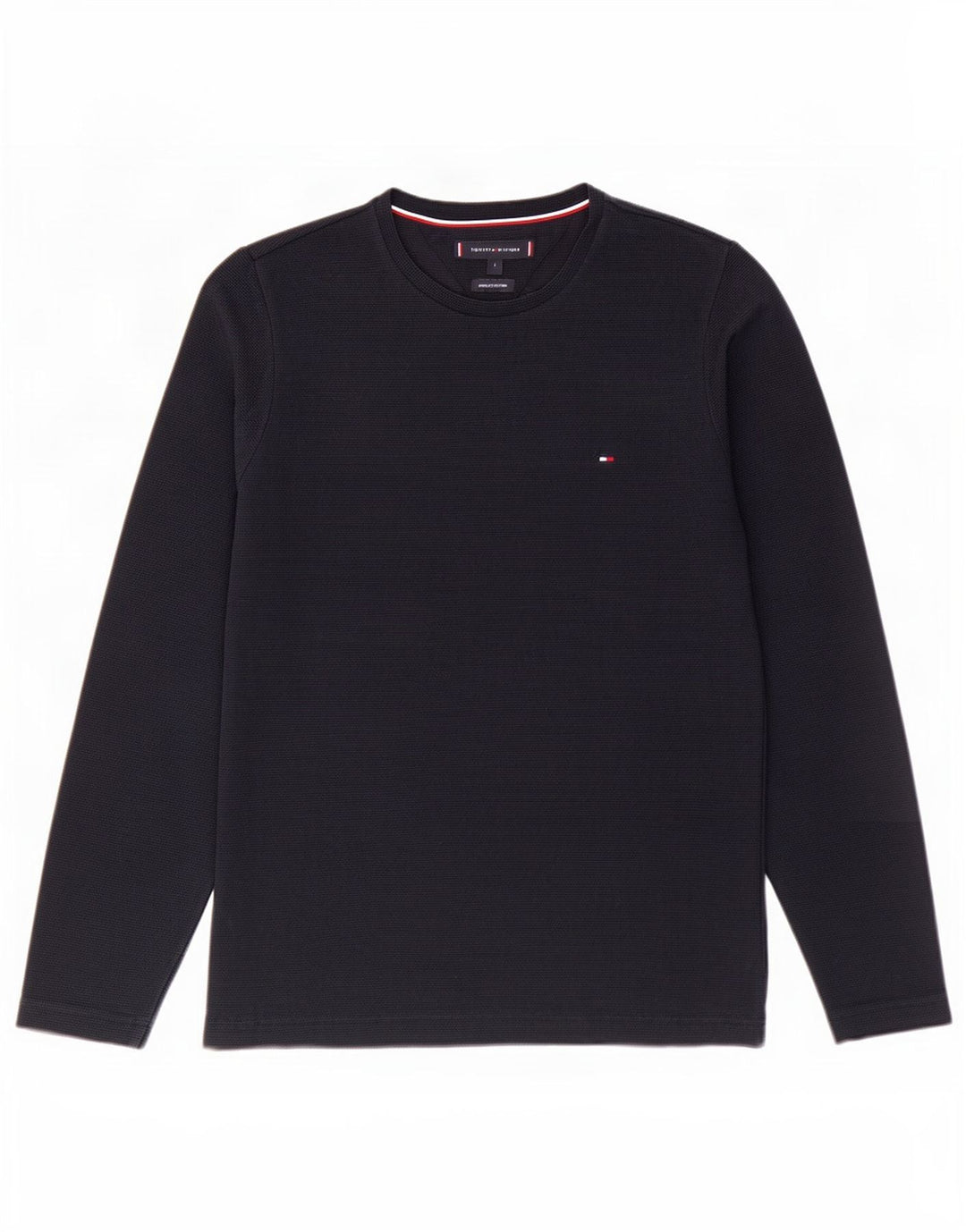 Tommy Hilfiger Мужской топ с длинным рукавом, маленький темно-синий, хлопок