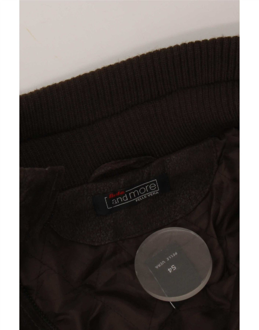 Мужская кожаная куртка в стиле милитари Bata and More IT 54 2XL Коричневая