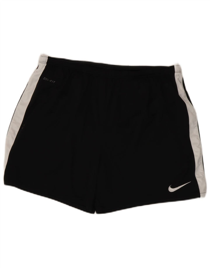 Мужские спортивные шорты NIKE Dri Fit XL, черные, полиэстер с цветными блоками