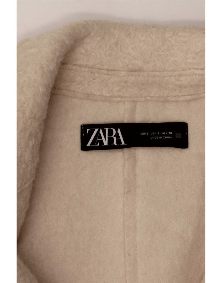 Женское пальто оверсайз Zara UK 10, маленькое бежевое