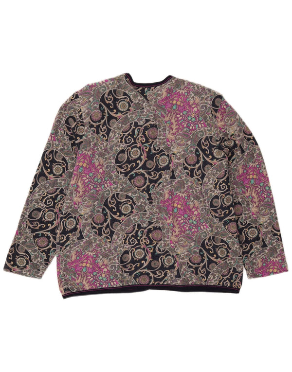 Винтажный женский свободный кардиган-свитер UK 18 XL, разноцветный пейсли