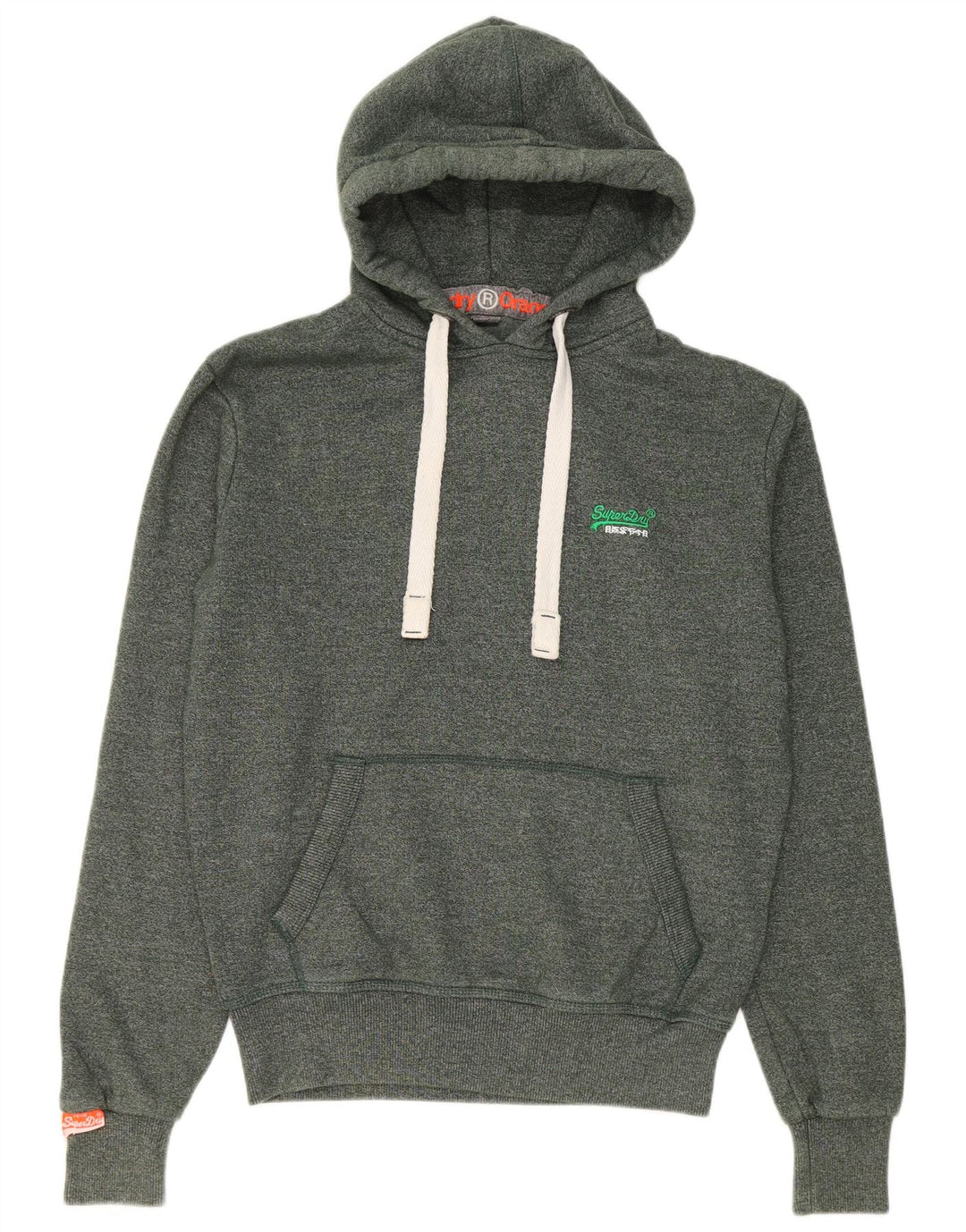Мужской джемпер с капюшоном Superdry среднего зеленого цвета в крапинку, хлопок