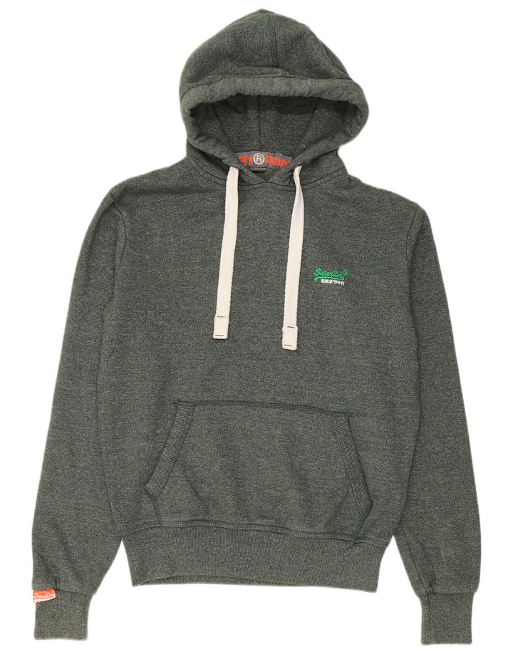 Мужской джемпер с капюшоном Superdry среднего зеленого цвета в крапинку, хлопок
