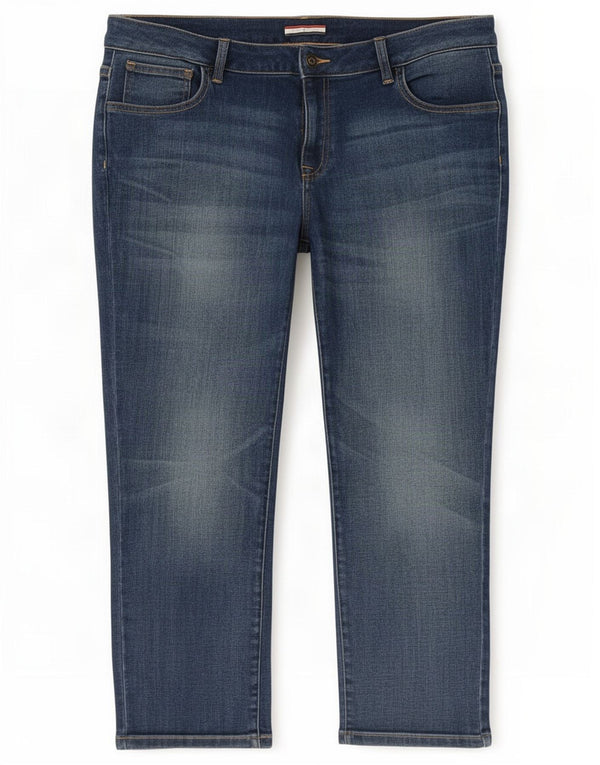 Женские укороченные джинсы Tommy Hilfiger US 12, большие размеры W34 L25, синие, хлопок