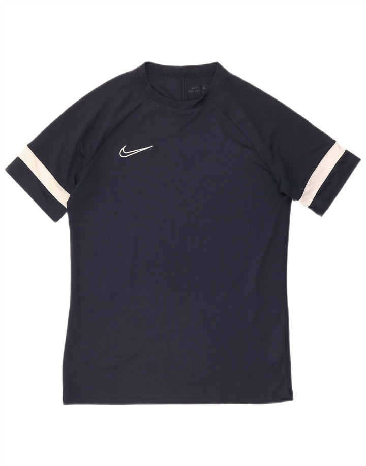 Мужская футболка Nike Dri Fit среднего размера, темно-синяя, с цветными блоками