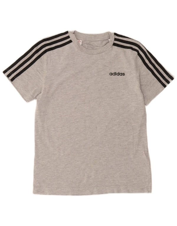 Футболка Adidas для мальчиков 11–12 лет, серый хлопок с крапинками