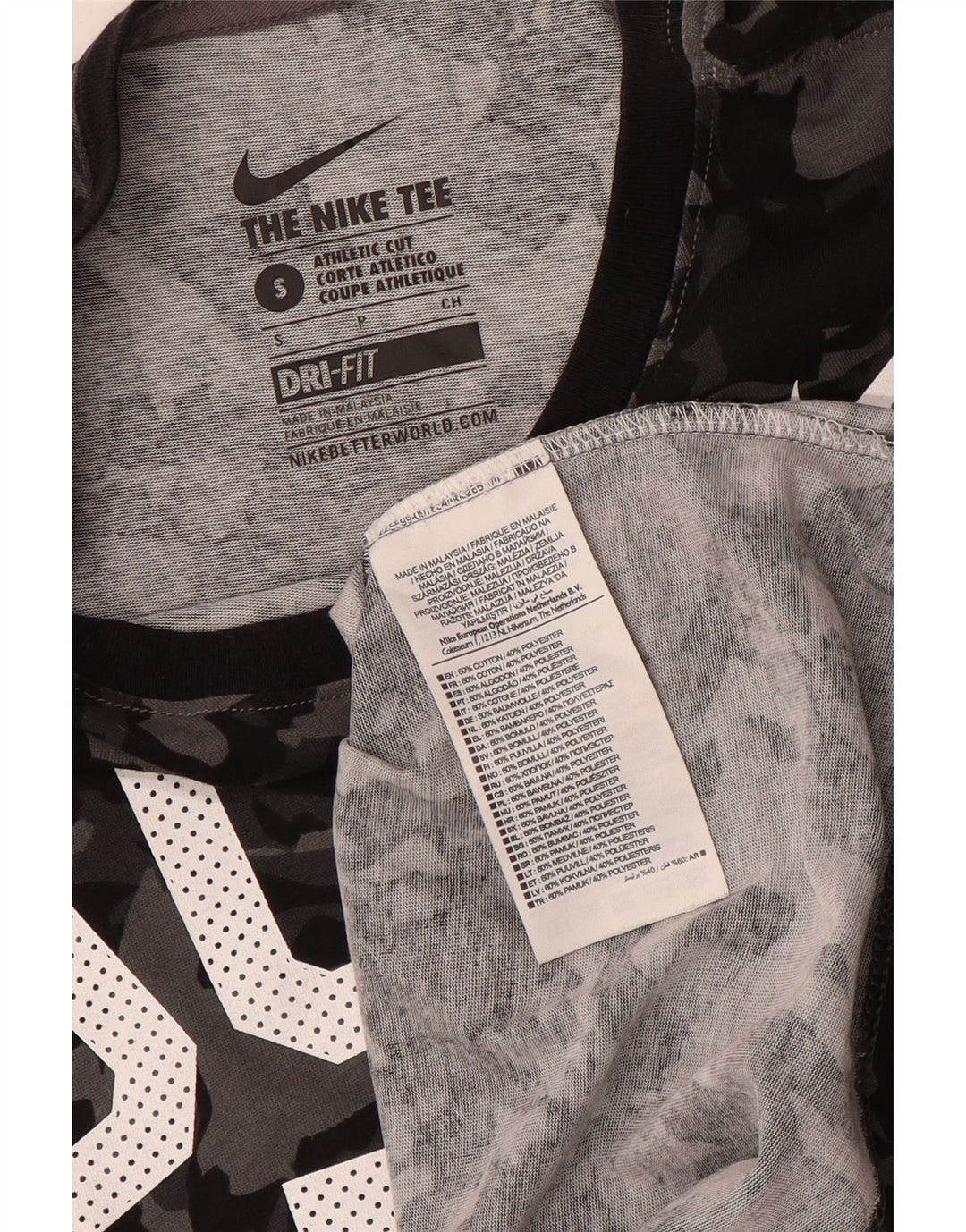 Мужская футболка NIKE спортивного кроя с графическим рисунком, маленький черный камуфляжный хлопковый топ