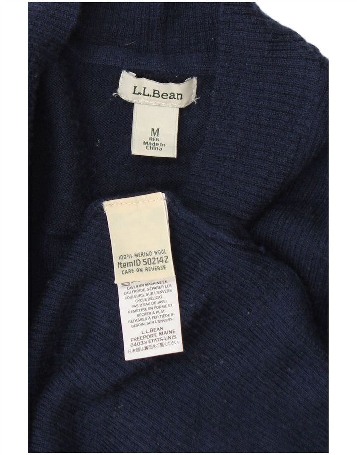 Женский открытый кардиган L.L.Bean UK 14, средний темно-синий, шерсть