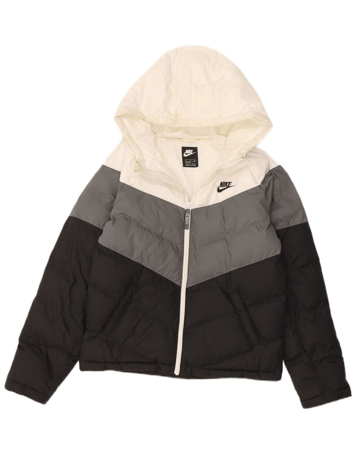 Утепленная куртка Nike для мальчиков с капюшоном 13–14 лет, XL, разноцветная, с цветными блоками
