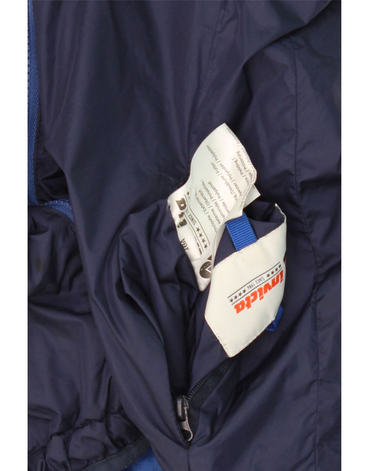 INVICTA Boys Hooded Reversible Jacket 9-10 Years Navy Blue Polyester Vintage Invicta and Second-Hand Invicta from Messina Hembry 