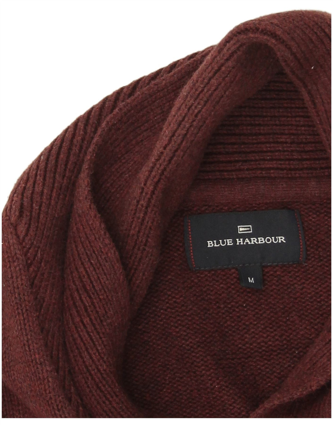 Мужской джемпер с отложным воротником Marks & Spencer Blue Harbour, средний бордовый