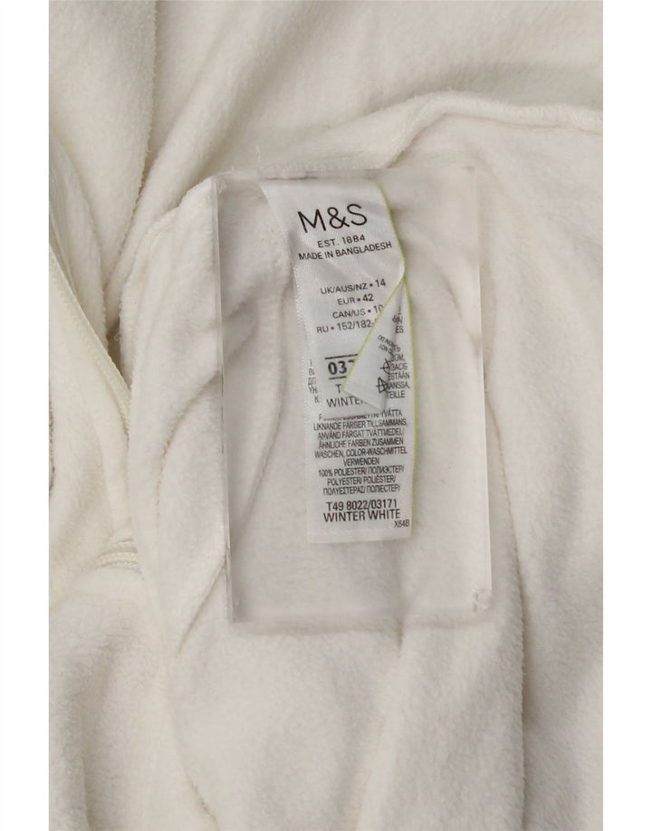 Женская флисовая куртка Marks & Spencer UK 14, большой белый полиэстер