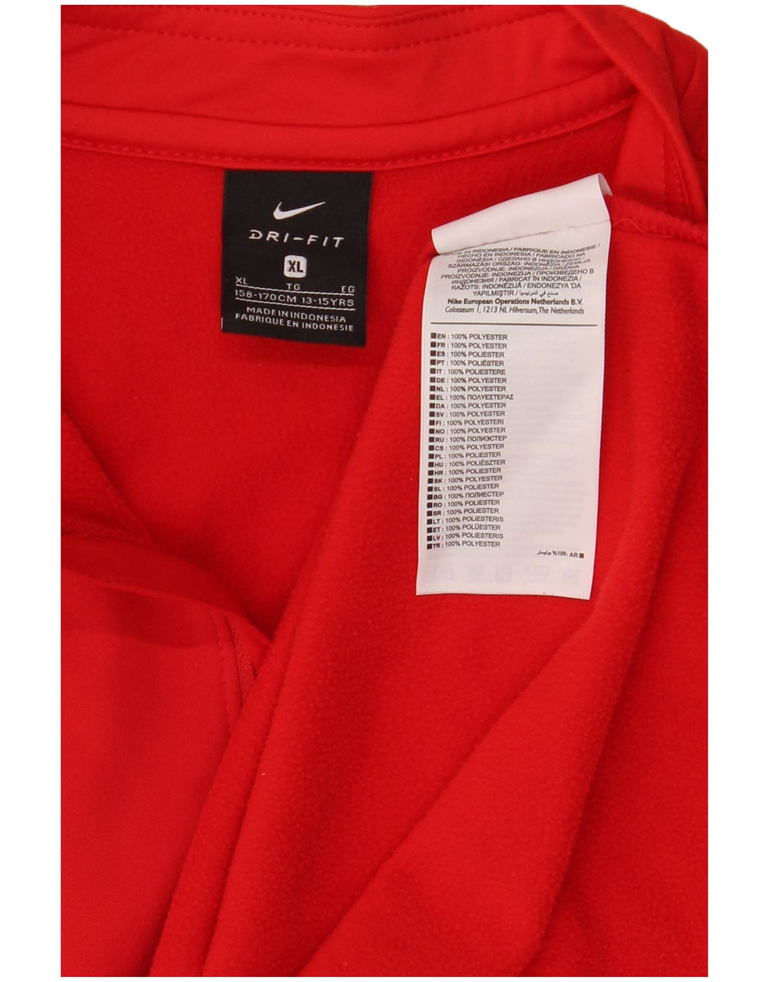 Пуловер с воротником на молнии Nike для мальчиков, спортивный костюм, топ 13–14 лет, размер XL, красный