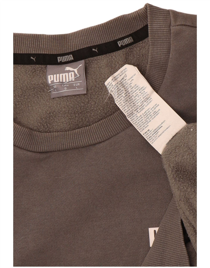 Мужской свитер Puma, большой серый хлопковый джемпер