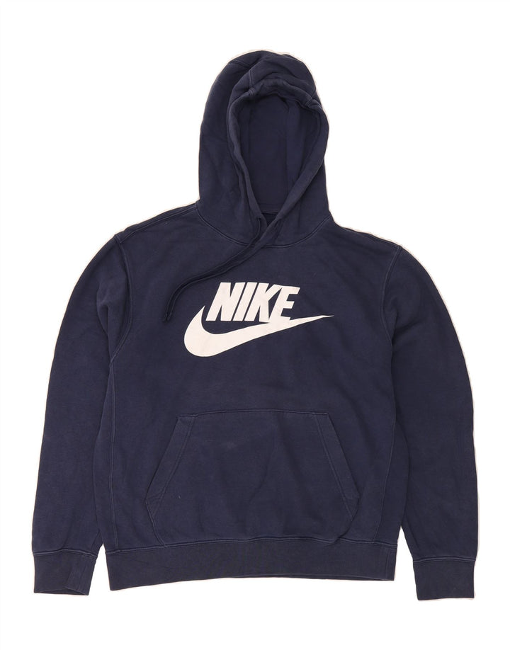 NIKE Mens Graphic Hoodie Jumper Medium Navy Blue Cotton Vintage Nike and Second-Hand Nike from Messina Hembry 