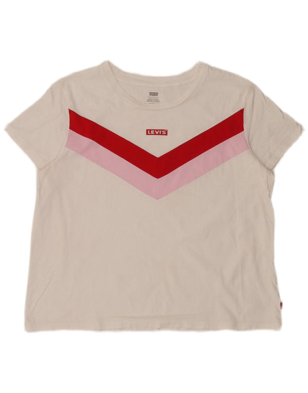 Женская футболка с рисунком Levi's Top UK 18 XL, белая с цветными блоками