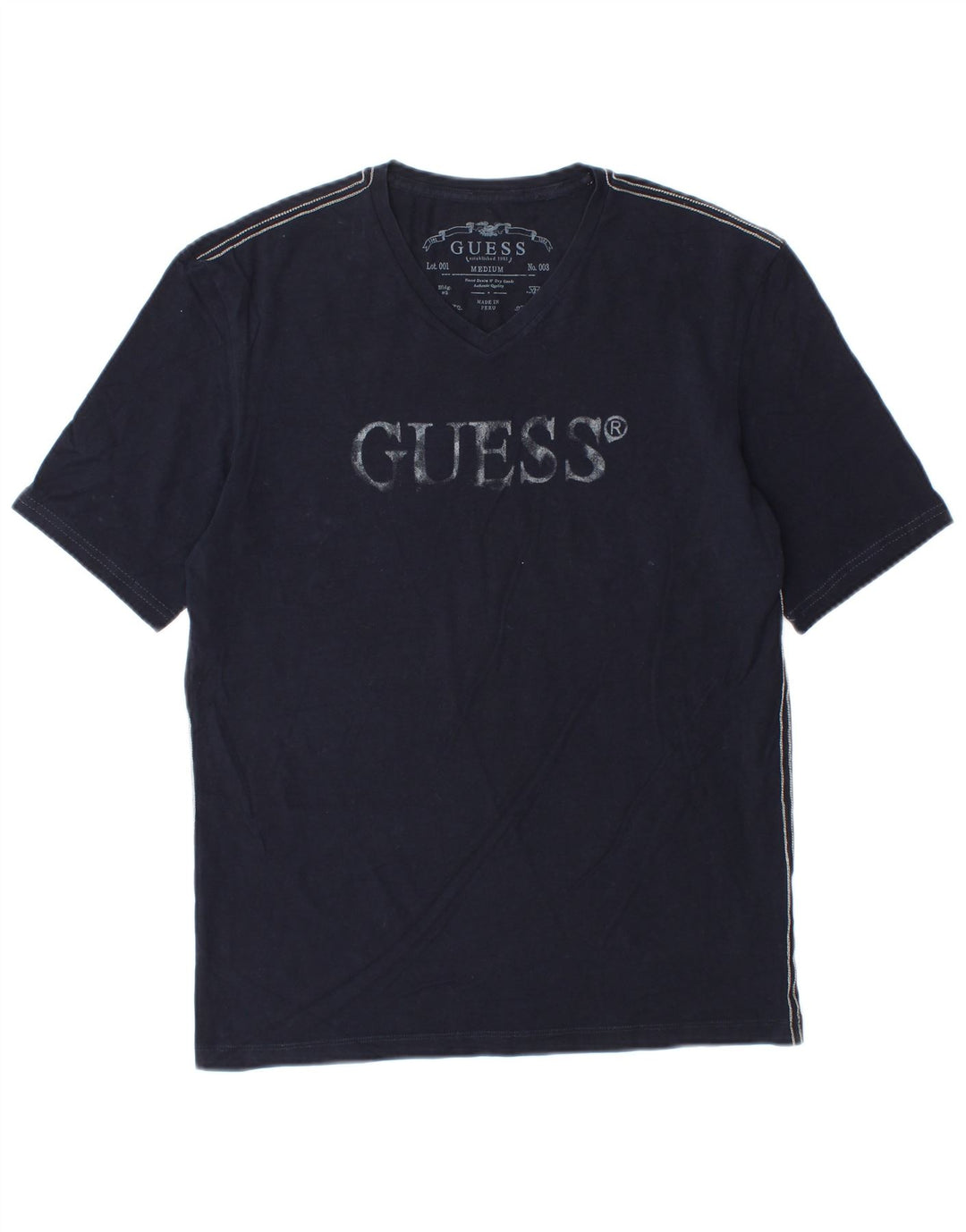 Мужская футболка Guess с графическим рисунком, средний темно-синий хлопок