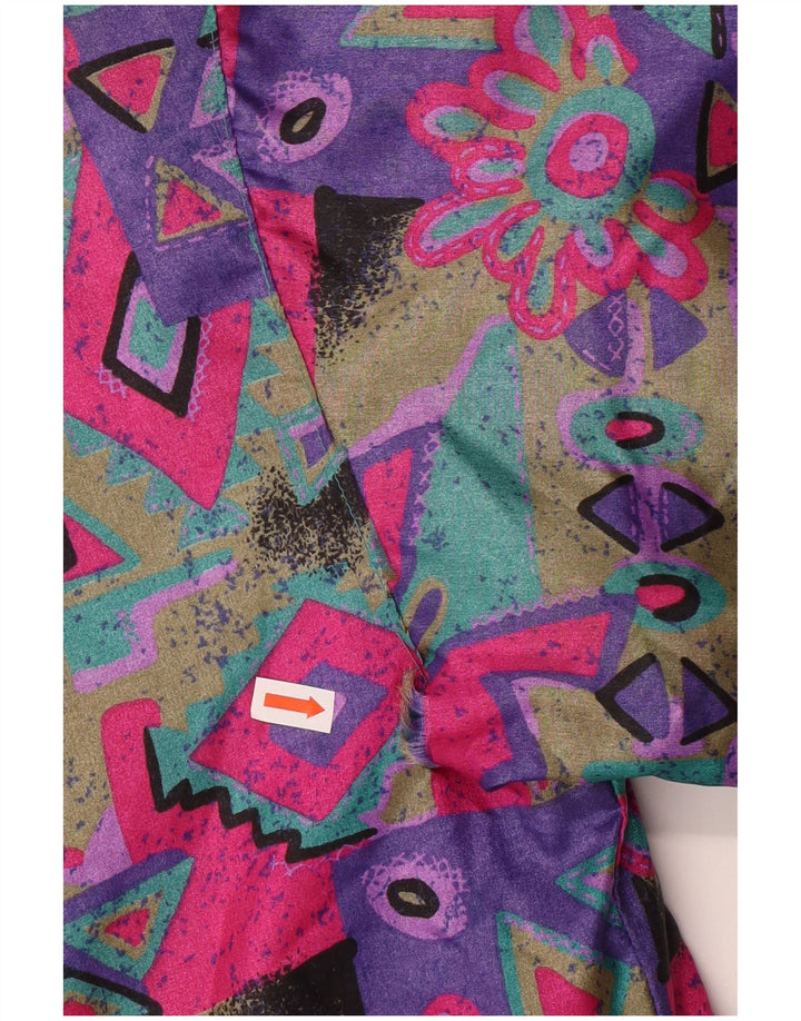 ВИНТАЖНОЕ Пальто-ветровка с капюшоном для девочек 15-16 лет, разноцветное с геометрическим узором