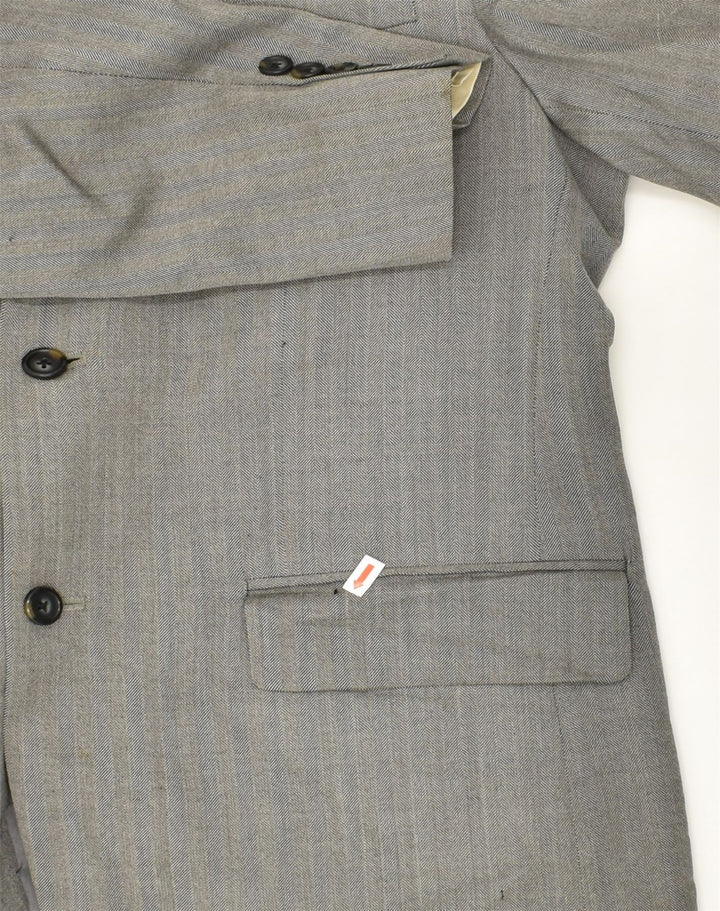 NAUTICA Mens 2 Button Blazer Jacket UK 40 Large Grey Striped | Vintage Nautica | Thrift | Second-Hand Nautica | Used Clothing | Messina Hembry 