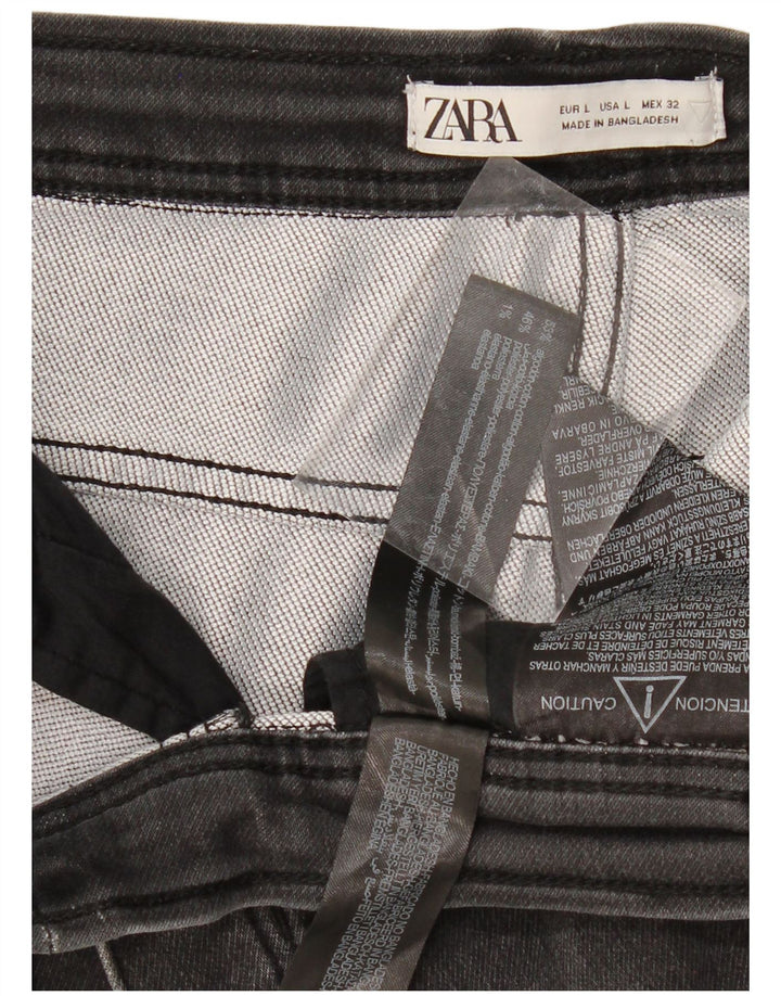 Женские джинсовые шорты Zara W32, серые, хлопок, большие размеры