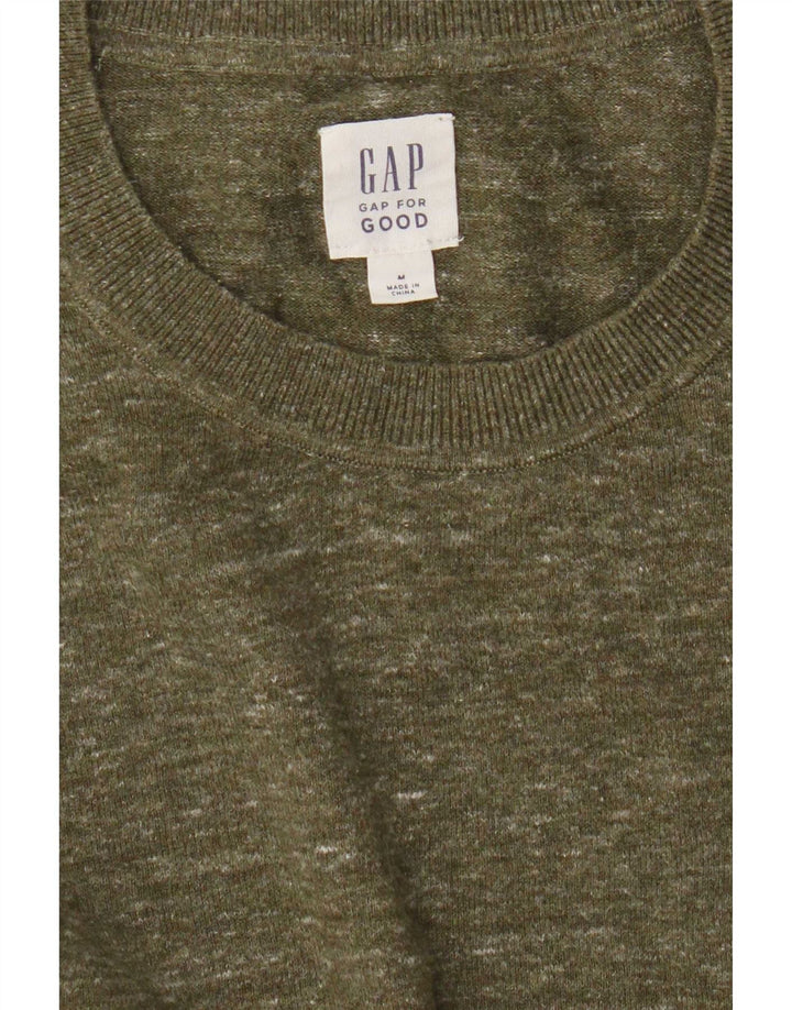 Мужской джемпер с круглым вырезом Gap, средний хаки, в крапинку