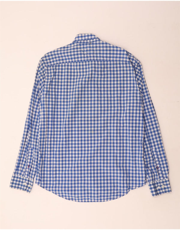 TOMMY HILFIGER Mens New York Fit Shirt Large Blue Gingham Cotton