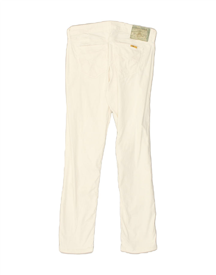 MELTIN' POT Womens Skinny Casual Trousers W25 L25  White Cotton | Vintage Meltin' Pot | Thrift | Second-Hand Meltin' Pot | Used Clothing | Messina Hembry 