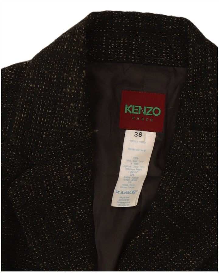 Женский пиджак Kenzo на 3 пуговицах, EU 38, средний коричневый, шерстяной в крапинку