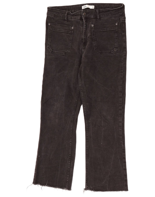 Женские укороченные джинсы с высокой талией Zara EU 40 Medium W30 L25, черные