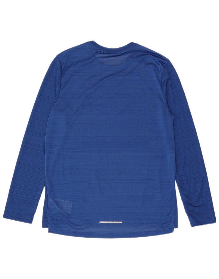 Мужской топ Nike Dri Fit с длинным рукавом, средний синий в полоску, полиэстер