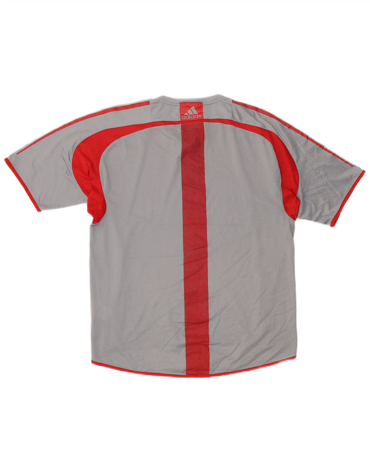 Мужская футболка Adidas Climacool, верх среднего серого цвета, полиэстер с цветными блоками