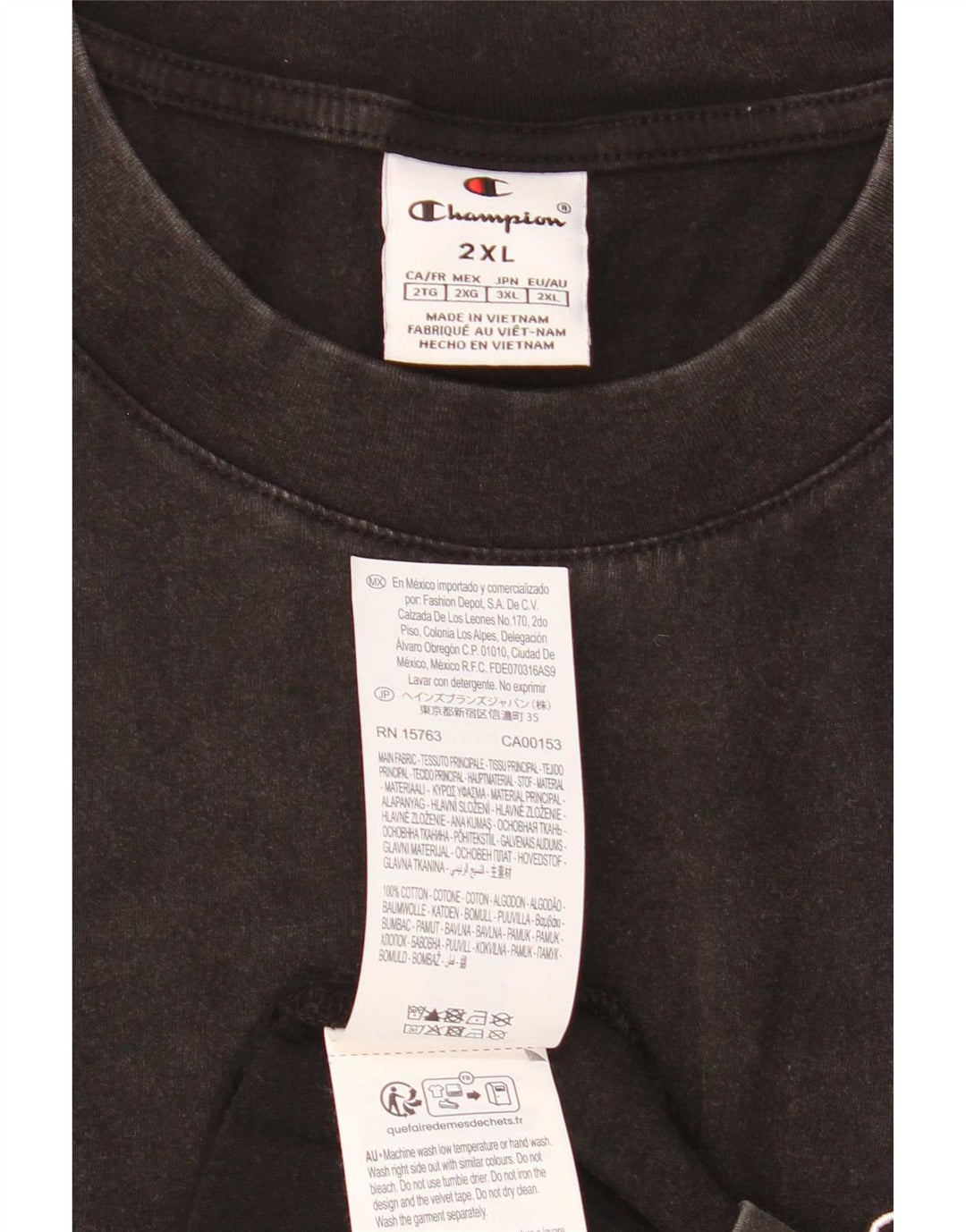 Мужская футболка Champion 2XL, черный хлопок