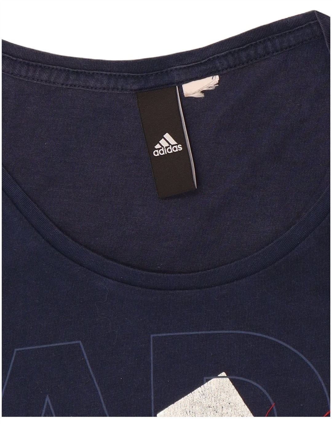 Женская футболка с рисунком Adidas Top UK 12 Medium Navy Blue
