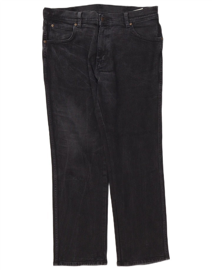 Мужские прямые джинсы Wrangler W36 L30, черный хлопок