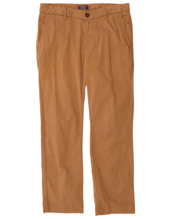 Мужские прямые повседневные брюки Zara EU 40 Medium W31 L29, бежевый хлопок