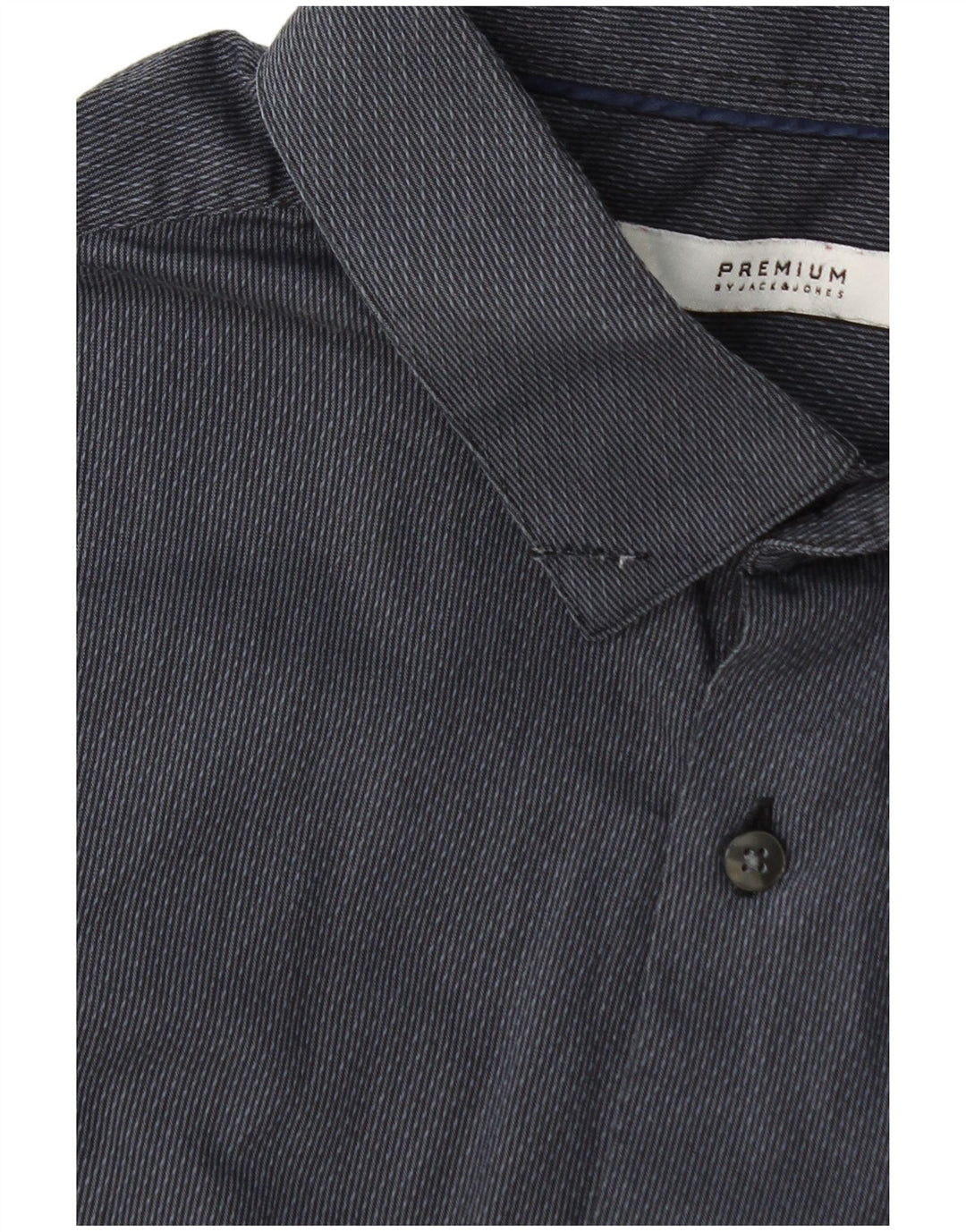 Мужская рубашка Jack & Jones, размер 42, большая серая хлопковая полоска