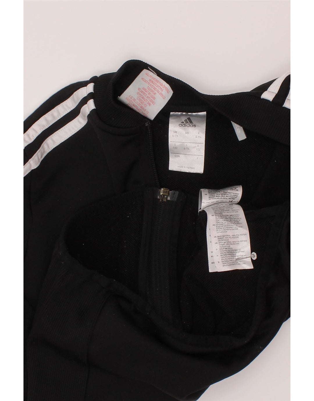 Спортивный костюм Adidas Climalite для мальчиков, верхняя куртка 6-7 лет, черный полиэстер
