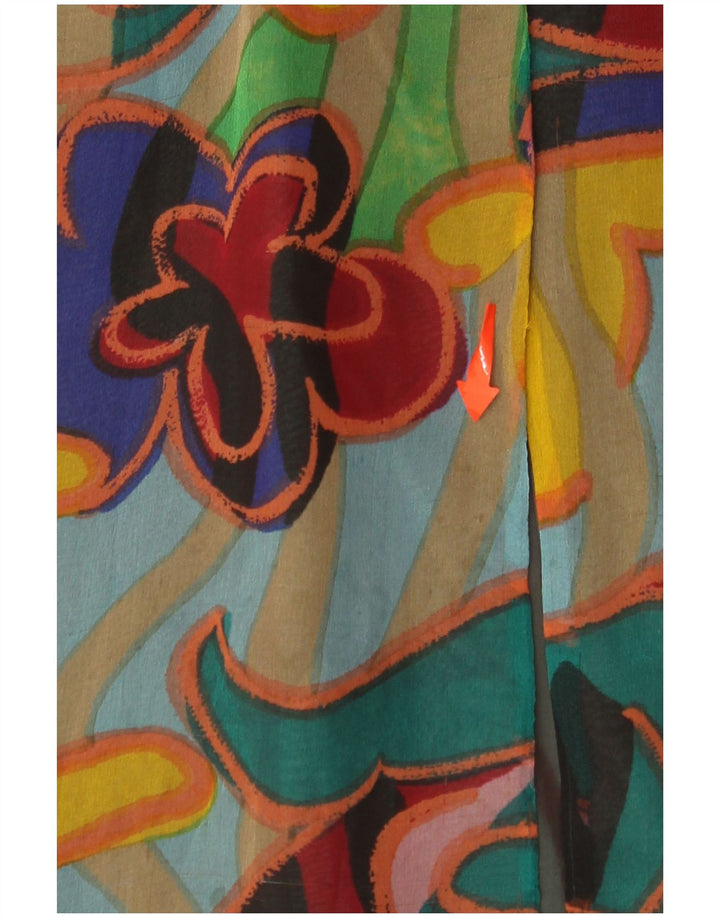 ВИНТАЖНОЕ женское платье прямого кроя с абстрактным узором, Великобритания 14, средний разноцветный