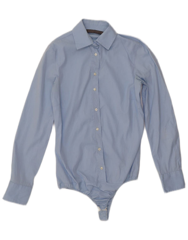 Женское боди с длинными рукавами ZARA UK 6 XS, синий хлопок