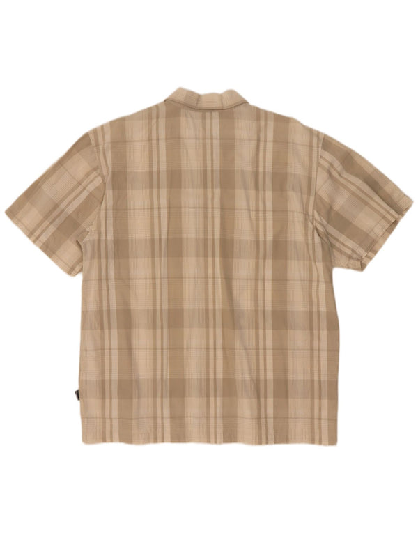 O'Neill Mens Short Sleeve Shirt Medium Beige Check Cotton