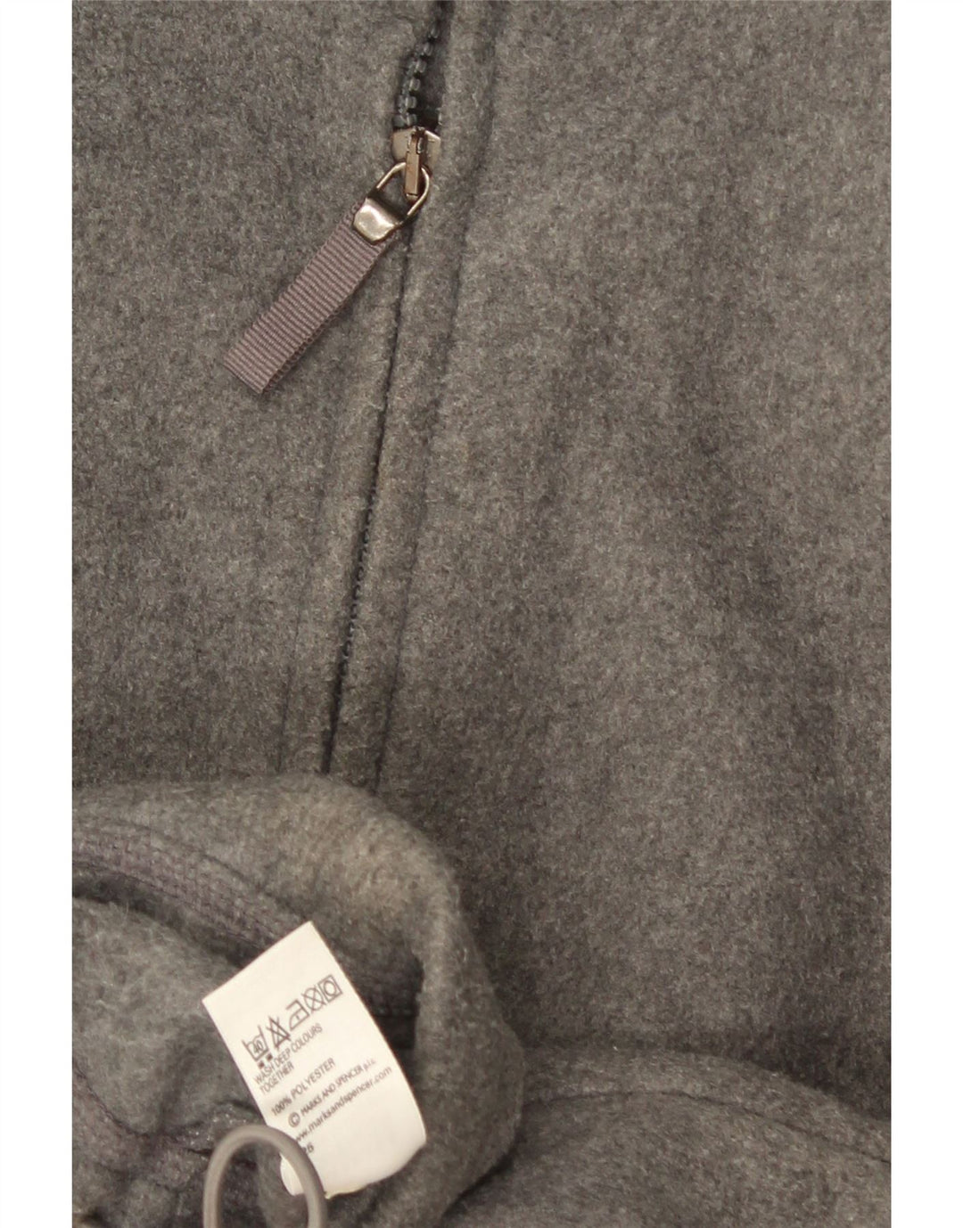 Женская флисовая куртка оверсайз Marks & Spencer UK 10, маленький серый полиэстер