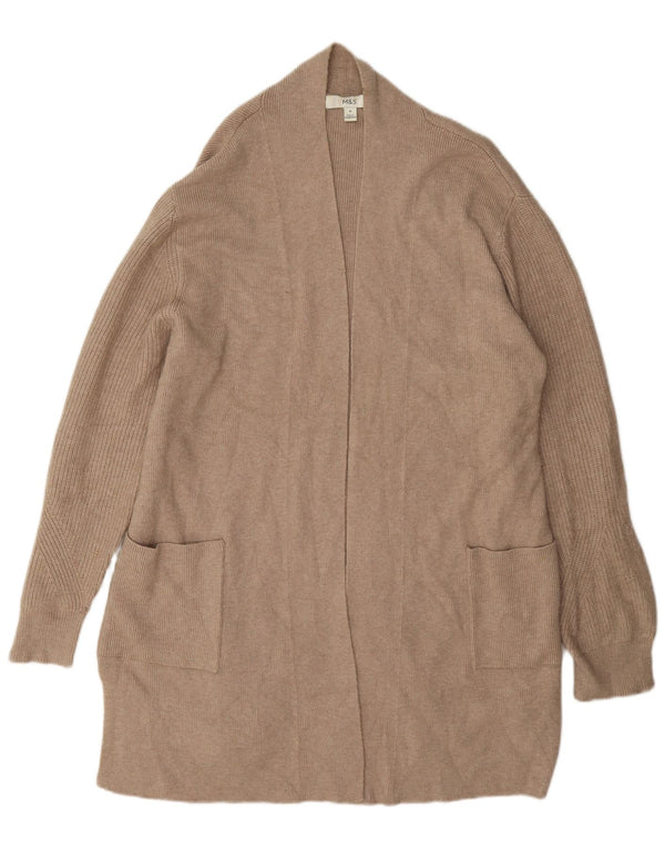 Женский удлиненный открытый кардиган Marks & Spencer UK 18 XL, бежевый