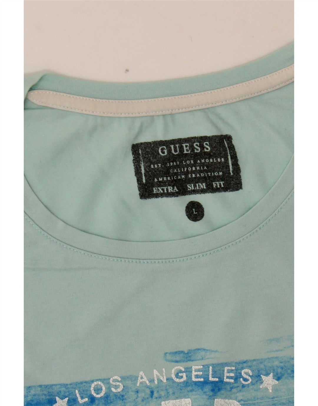Мужская футболка Guess Extra Slim с графическим рисунком, большая синяя