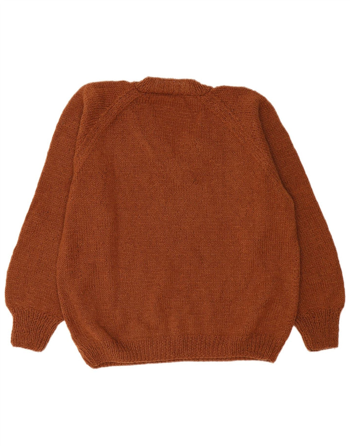 Винтажный женский джемпер с v-образным вырезом, Великобритания, 18 XL, коричневый