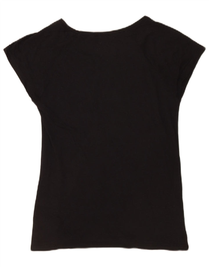 Женская футболка с рисунком Zara Top UK 12, средний черный хлопок