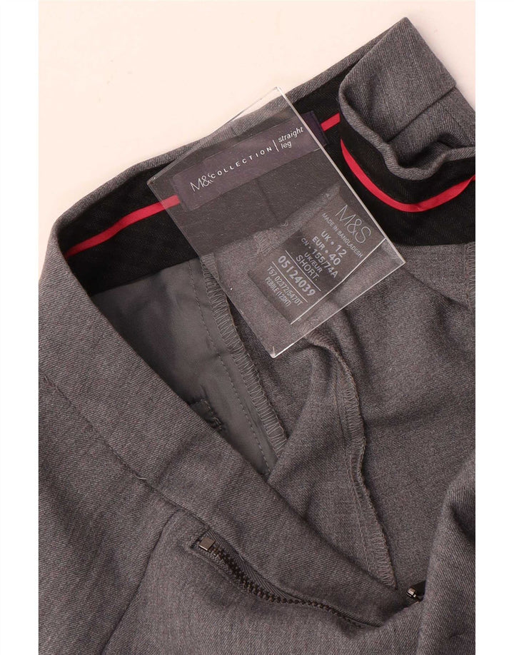 Женские прямые костюмные брюки Marks & Spencer UK 12 Medium W30 L28 Серые