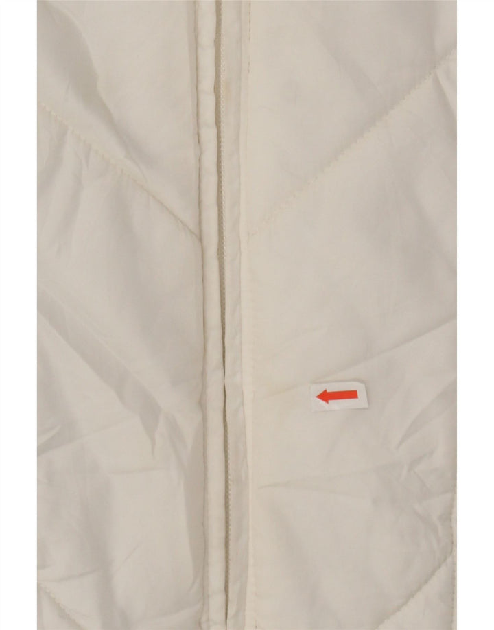 COLUMBIA Womens Hooded Padded Jacket UK 16 Large White Polyester Vintage Columbia and Second-Hand Columbia from Messina Hembry 