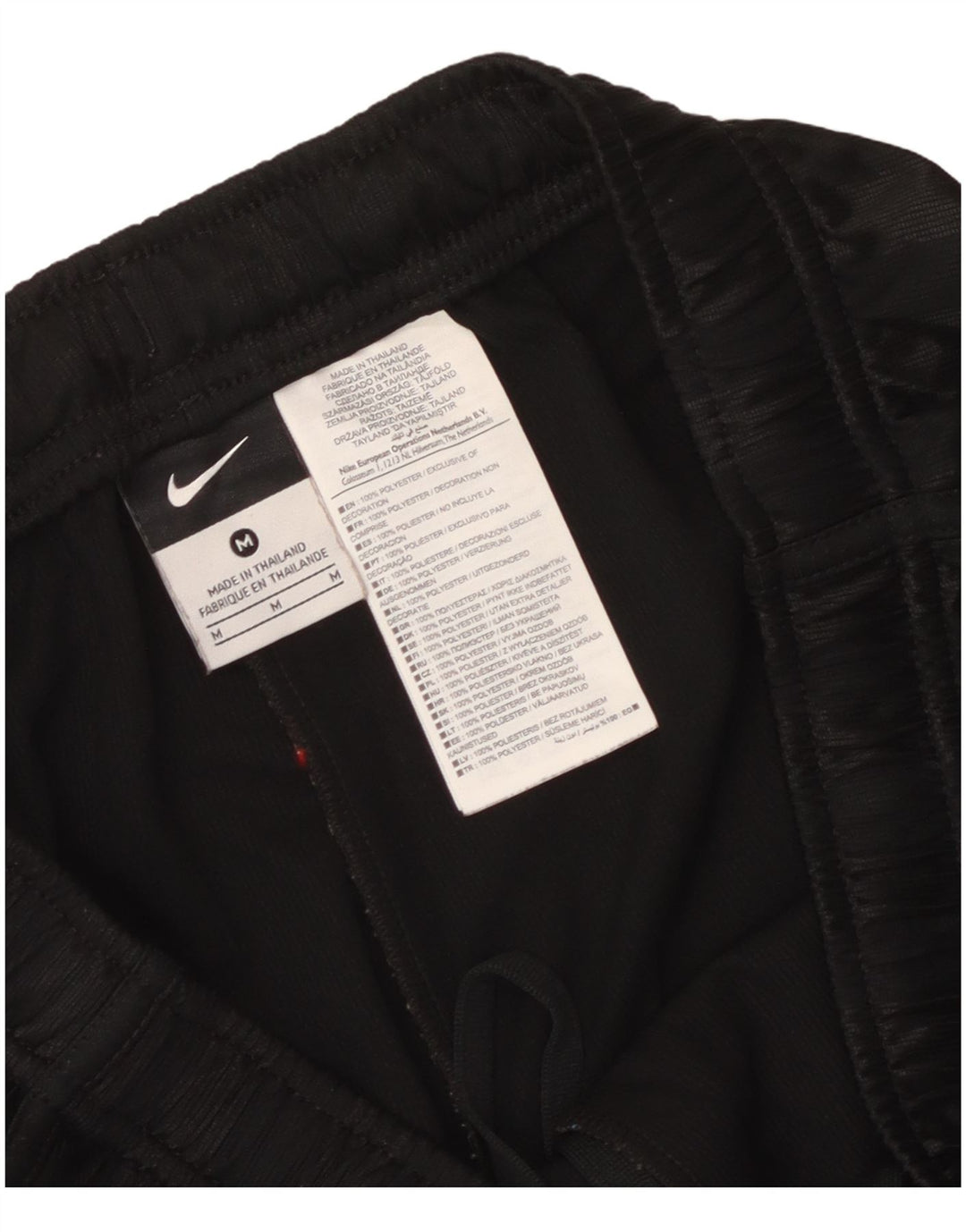Мужские спортивные шорты Nike из полиэстера среднего размера, черные в полоску